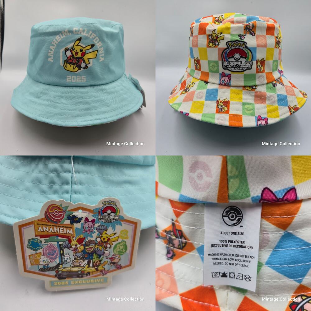 Pokemon World Championships 2025 Reversible Bucket Hat Rare
